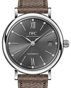 IWC Portofino Automatic Steel 37mm Grey Diamond Dial IW458603 - BRAND NEW