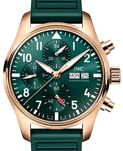 IWC Pilot's Watch Chronograph 18-Carat 5N Gold 41mm Green Dial IW388110 - BRAND NEW