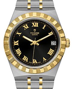 Tudor Royal Steel Black Dial 34mm Yellow Gold Cap Bracelet M28403-0003 - BRAND NEW