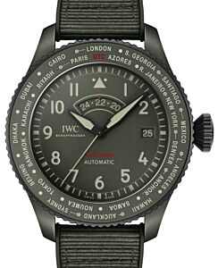 IWC Pilot’s Watch Timezoner TOP GUN Woodland Ceramic 46mm Green Dial IW395601 - BRAND NEW