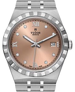 Tudor Royal Steel Diamond -Set Salmon Dial 34mm M28400-0011 - BRAND NEW