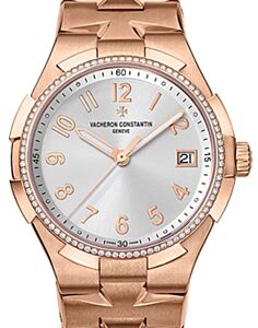 Vacheron Constantin Overseas Pink Gold Diamond Bezel Silver Index Dial 47560/D01R-9672 - BRAND NEW