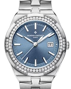 Vacheron Constantin Overseas Quartz Steel Blue Dial Diamond Bezel 1205V/100A-B590 - BRAND NEW