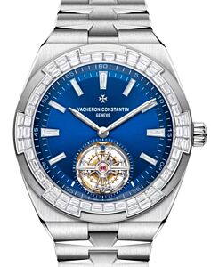 Vacheron Constantin Overseas Tourbillon High Jewellery White Gold/Diamond 42.5mm Blue Dial 6007V/210G-B955