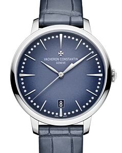 Vacheron Constantin Patrimony Self-Winding 36.5mm White Gold Blue Diamond Minute Set Dial 4110U/000G-B906 - BRAND NEW