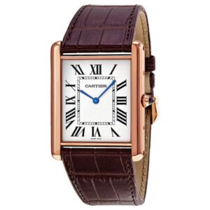 CARTIER W1560017 TANK LOUIS PINK GOLD LEATHER BRAND NEW