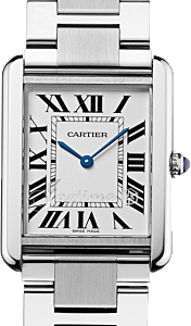Cartier Tank Solo Silver Dial Stainless Steel Bezel & Bracelet 34.8 mm x 27.4 mm W5200014 - BRAND NEW