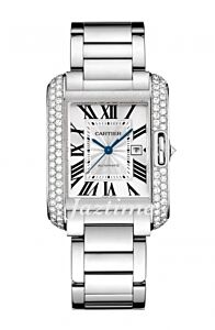 CARTIER WT100009 TANK ANGLAISE 18K WHITE GOLD, DIAMONDS - BRAND NEW