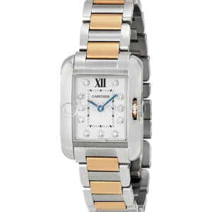 CARTIER WT100024 TANK ANGLAISE PINK GOLD STEEL, DIAMONDS BRAND NEW