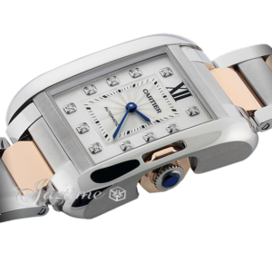 CARTIER WT100025 TANK ANGLAISE PINK GOLD, STEEL, DIAMONDS BRAND NEW
