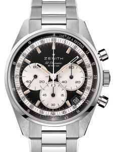 Zenith Chronomaster Original "Reverse Panda" Stainless Steel Black Index Dial & Stainless Steel Bracelet 03.3200.3600/21.M3200 - BRAND NEW