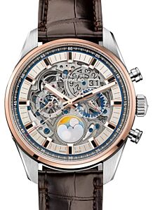 Zenith Chronomaster El Primero Grande Date Full Open Stainless Steel Silver Index Dial & Leather Strap 51.2530.4047/78.C810 - BRAND NEW