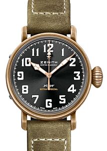 Zenith Pilot Type 20 Extra Special Bronze Black Arabic Dial & Leather Strap 29.1940.679/21.C800 - BRAND NEW