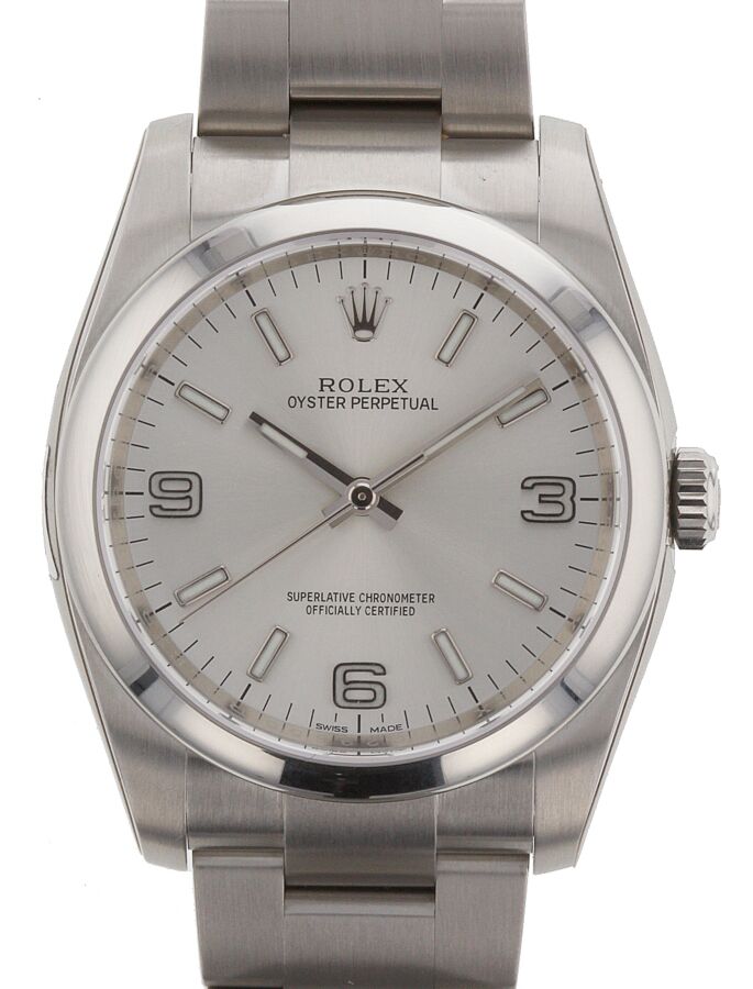 Rolex Oyster Perpetual 36 Stainless Steel Silver Arabic / Index Dial & Smooth Bezel Oyster Bracelet 116000 - BRAND NEW