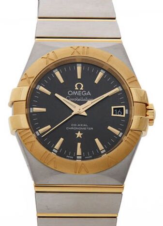 Omega Constellation Co-Axial 123.20.35.20.06.001 35mm Grey Index Roman Yellow Gold Stainless Steel - BRAND NEW
