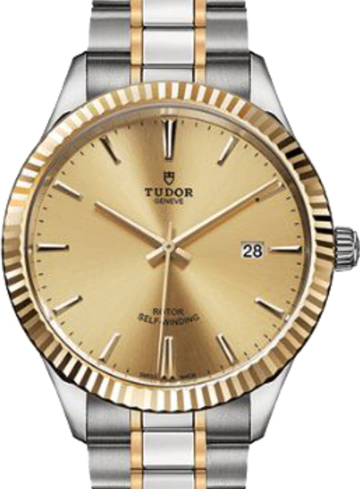 Tudor Style 12713 Champagne Index Fluted Yellow Gold &amp; Stainless Steel 41mm BRAND NEW