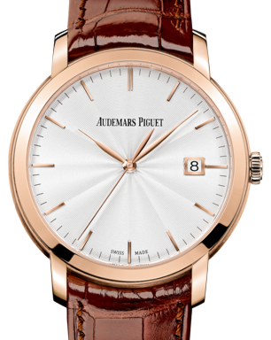 Audemars Piguet 15170OR.OO.A809CR.01 Jules Audemars Selfwinding 39mm Silver Guilloche Index Rose Gold BRAND NEW