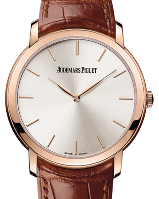 Audemars Piguet 15180OR.OO.A088CR.01 Jules Audemars Extra-Thin 41mm Silver Index Rose Gold Leather BRAND NEW