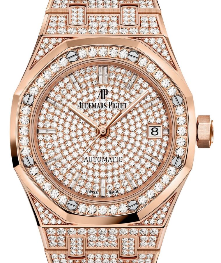 Audemars Piguet Royal Oak Rose Gold 37mm Diamond Pave 15452OR.ZZ.1258OR.02