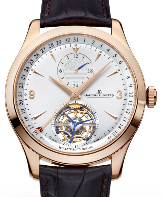 Jaeger-LeCoultre Calibre 978B Master Tourbillon Dualtime 1562421 Silver Arabic / Index Rose Gold Leather 41.5mm Automatic BRAND NEW
