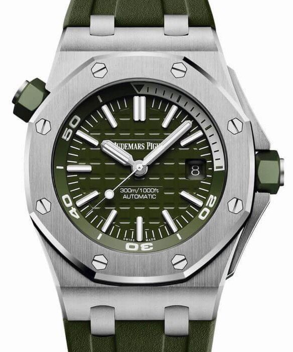 Audemars Piguet Royal Oak Offshore Diver 15710ST.OO.A052CA.01 Khaki Index Stainless Steel Rubber 42mm BRAND NEW