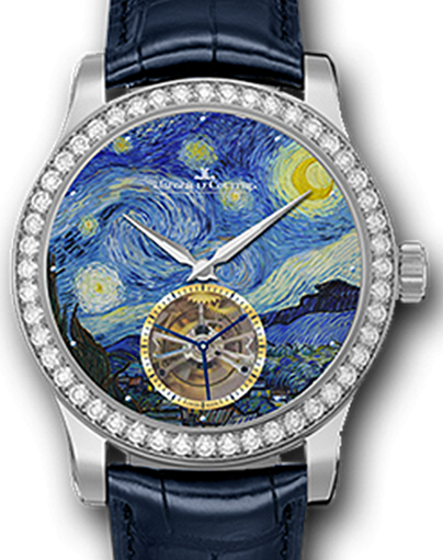 Jaeger-LeCoultre Calibre 978 Master Grand Tourbillon Enamel 16634V2 Enamel Diamond Bezel White Gold Leather 43mm Automatic BRAND NEW
