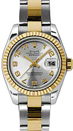 Rolex Lady-Datejust 26 179173-SLVCAO Silver Concentric Circle Arabic Fluted Yellow Gold Stainless Steel Oyster