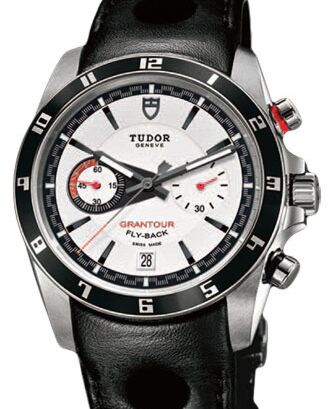 Tudor Grantour Chronograph Fly-Back 20550N White Index Stainless Steel &amp; Leather 42mm BRAND NEW