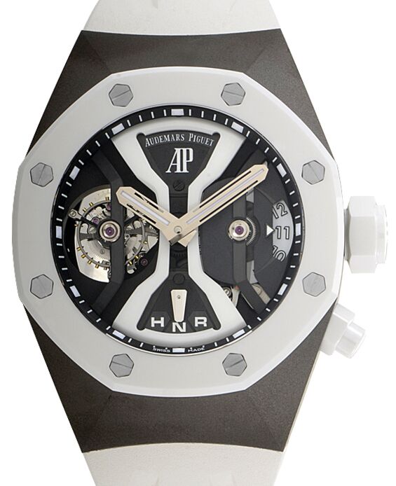 Audemars Piguet 26580IO.OO.D010CA.01 Royal Oak Concept Gmt Tourbillon 44mm Openworked White Ceramic Titanium Rubber BRAND NEW