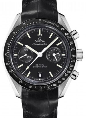 Omega Speedmaster Two Counters Chronograph 44.25mm Stainless Steel Black Dial Leather 311.33.44.51.01.001 - BRAND NEW