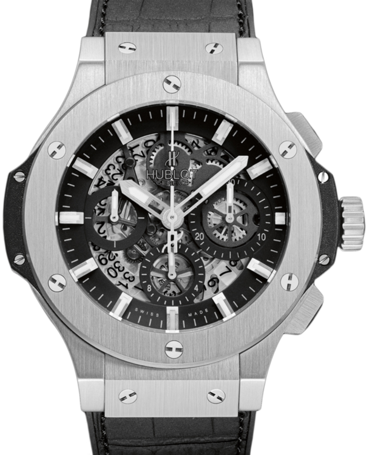 Hublot Big Bang Aero Bang 311.SX.1170.GR Skeleton Index Stainless Steel &amp; Leather 44mm BRAND NEW