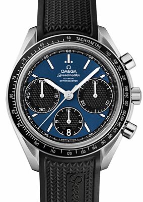 Omega 326.32.40.50.03.001 Speedmaster Racing Co-Axial Chronograph 40mm Blue Index Stainless Steel Rubber 