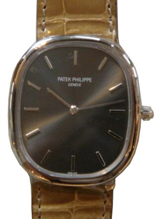 Patek Philippe 3738/100G-012 Golden Ellipse 31.1 x 35.6mm Brown Index White Gold Leather Manual BRAND NEW