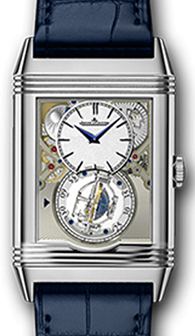 Jaeger-LeCoultre Calibre 179 Reverso Tribute Gyrotourbillon 3946420 Silver / Skeleton Platinum Leather 51.1 x 31mm Manual-Winding