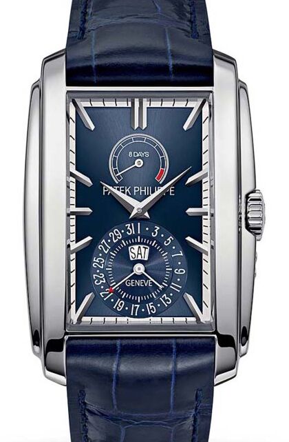 Patek Philippe Gondolo White Gold Blue Sunburst Index 8-Days Day-Date 5200G-001 - BRAND NEW