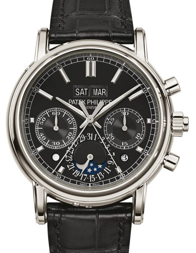 Patek Philippe Grand Complications Split-Seconds Chronograph Perpetual Calendar Platinum Black Dial 5204P-011 