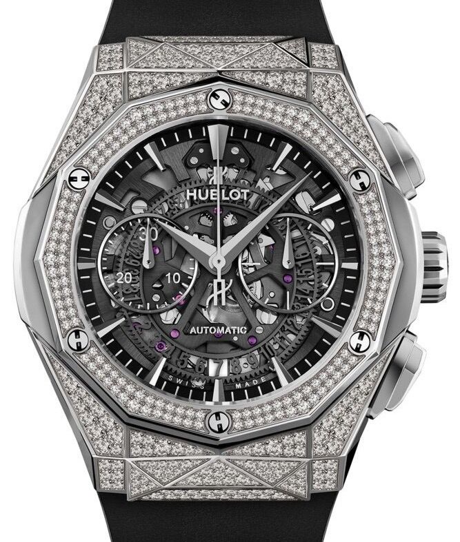 Hublot Classic Fusion Orlinski Aerofusion Chronograph Titanium Pave Diamonds 45mm 525.NX.0170.RX.1704.ORL18