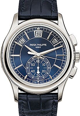 Patek Philippe Complications Annual Calendar Chronograph Platinum Blue Dial 5905P-001 
