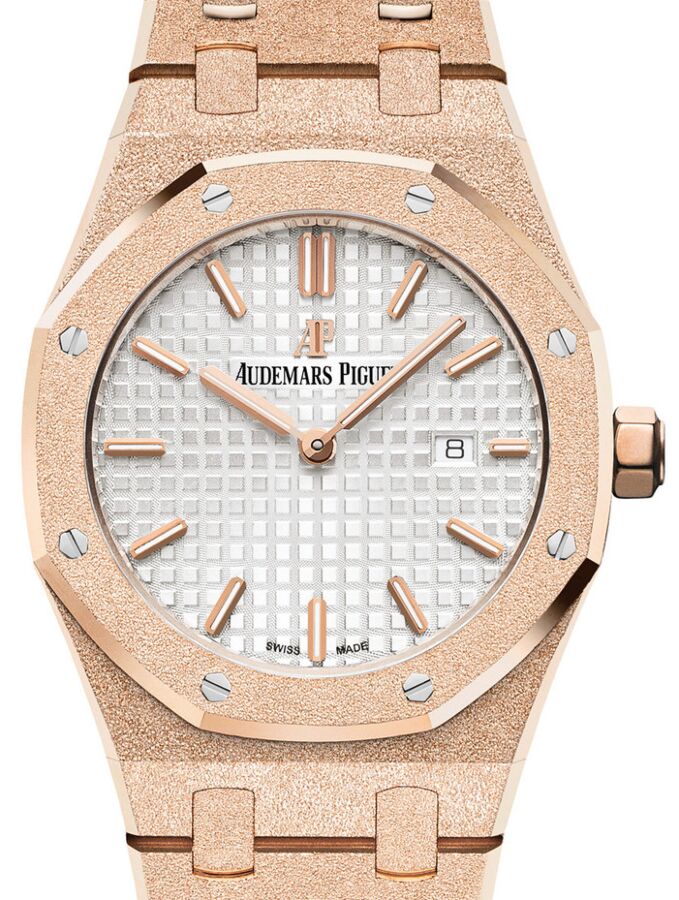 Audemars Piguet Royal Oak Frosted Rose Gold Silver Index 33mm Bracelet Hand-Wound 67653OR.GG.1263OR.01 - BRAND NEW