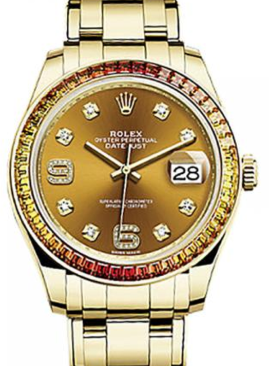 Rolex Pearlmaster 39 Cognac Diamond Set with Sapphires Yellow Gold 86348SAJOR BRAND NEW