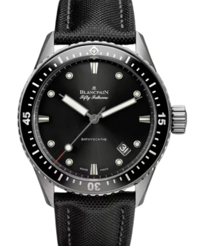 Blancpain Fifty Fathoms Bathyscaphe Titanium 43mm Sunburst Black Dial 5000 1230 B52A - BRAND NEW