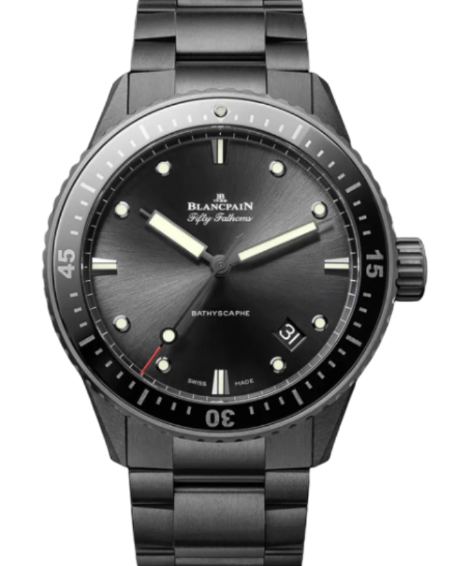 Blancpain Fifty Fathoms Bathyscaphe Ceramic 43.6mm Sunburst Black Dial 5000 0130 01S - BRAND NEW