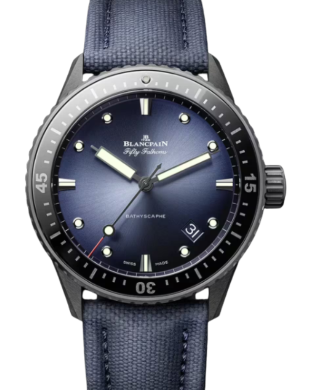 Blancpain Fifty Fathoms Bathyscaphe Ceramic 43.6mm Sunburst Blue Dial 5000A 0140 O52A - BRAND NEW