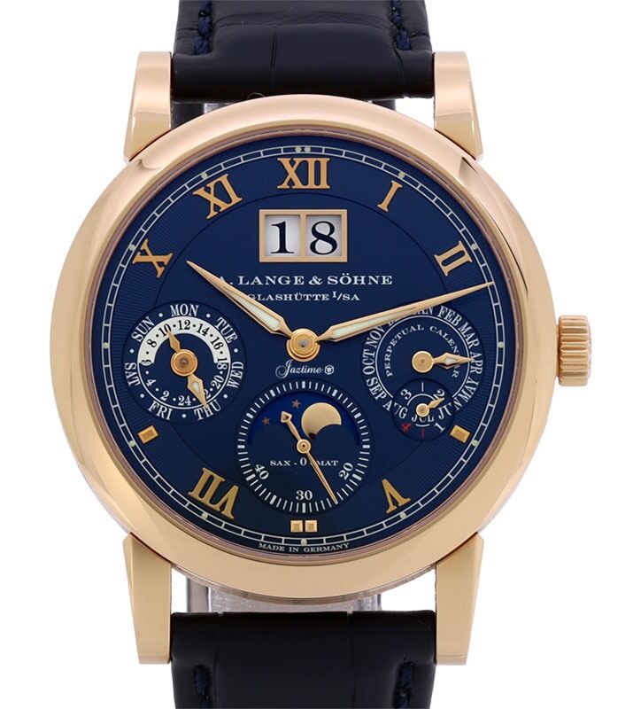 A Lange Sohne Saxonia Langematik Perpetual Pink Rose Gold 38.5mm Blue Dial 310.037 E - BRAND NEW