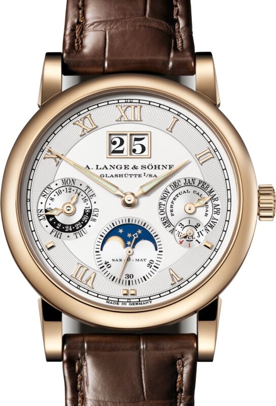 A Lange Sohne Saxonia Langematik Perpetual Honeygold 38.5mm Silver Dial 310.050 E - BRAND NEW