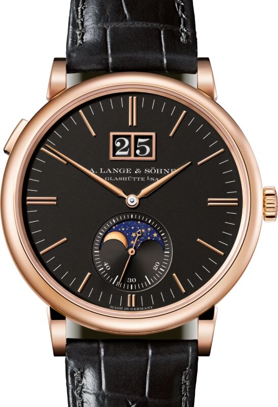 A Lange Sohne Saxonia Moon Phase Pink Rose Gold 40mm Black Dial 384.031 - BRAND NEW