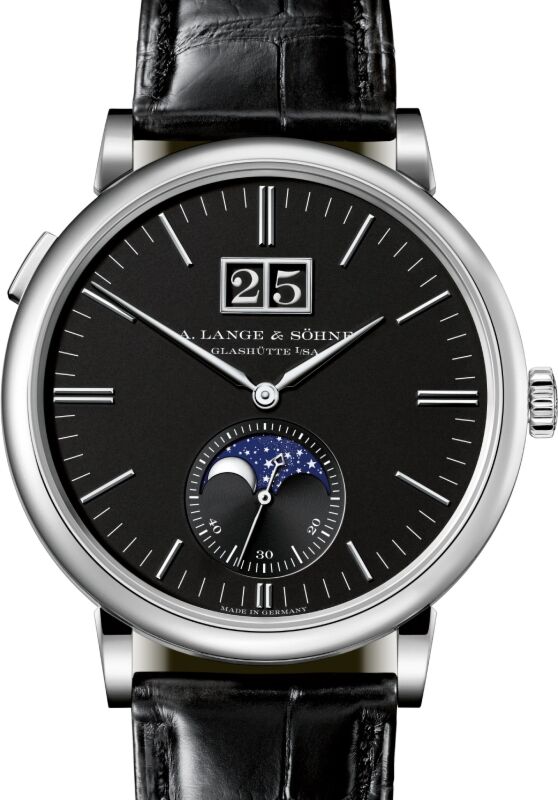 A Lange Sohne Saxonia Moon Phase White Gold 40mm Black Dial 384.029 - BRAND NEW