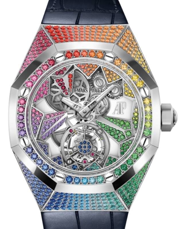 Audemars Piguet Royal Oak Concept Flying Tourbillon 38.5mm White Gold Gemstones Alligator Leather Strap 26227BC.YY.D326CR.01 - BRAND NEW