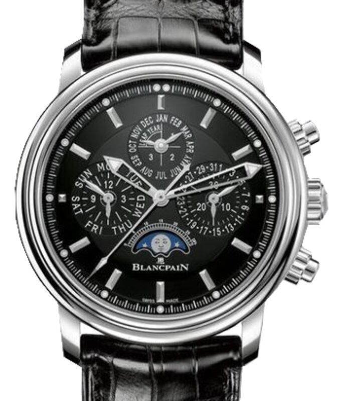 Blancpain Leman Perpetual Stainless Steel 40mm Leather Strap 2685F 1130 53B