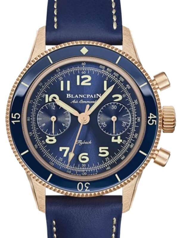 Blancpain Air Command Chronograph Rose Gold 42.5mm Leather Strap AC02 36B40 63A